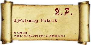 Ujfalussy Patrik névjegykártya